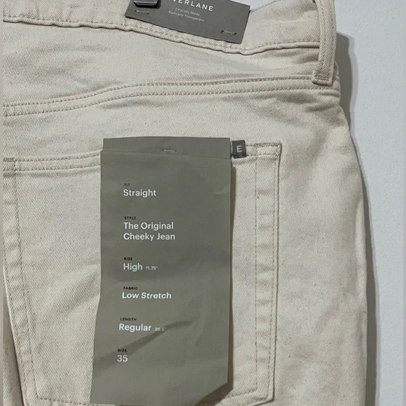 Everlane The Original Cheeky Jeans 35 NWT ECRU - Picture 8 of 12